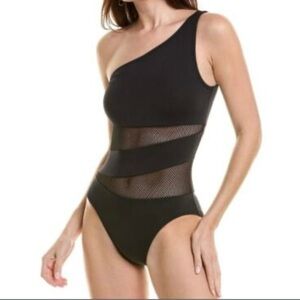 Carmen Marc Valvo Black Mesh Swimsuit
